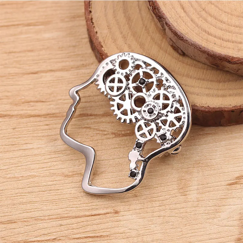 

1 Piece Creative Brain Pin Brooches Cerebrum/ Brain Gold Plated Brooches For Women Jewelry Making Handmade DIY 3.3cm x 2.9cm