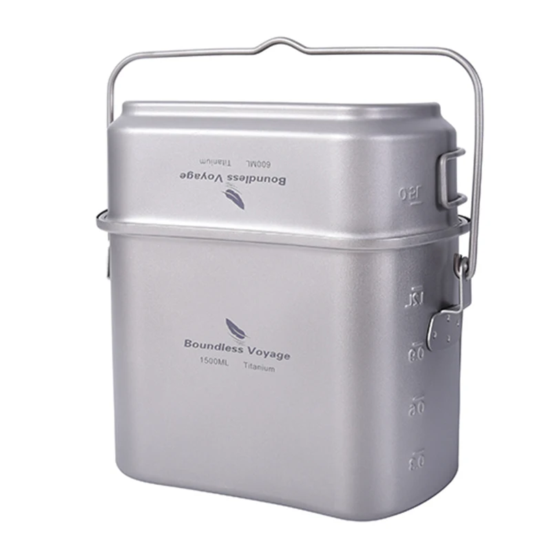 Титановая посуда Boundless Voyage для кемпинга столовая набор приготовления пищи