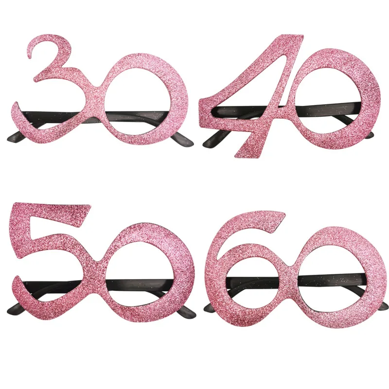 1 шт., очки из розового золота для взрослых, 30/40/50/60 лет
