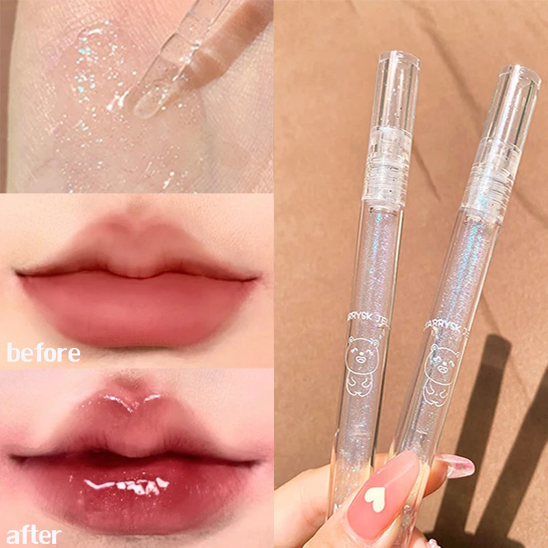 

Water Glossy Transparent Lip Glaze Lasting Moisturizing Nourishing Shiny Crystal Jelly Lipstick Reduce Lip Lines Makeup Cosmetic