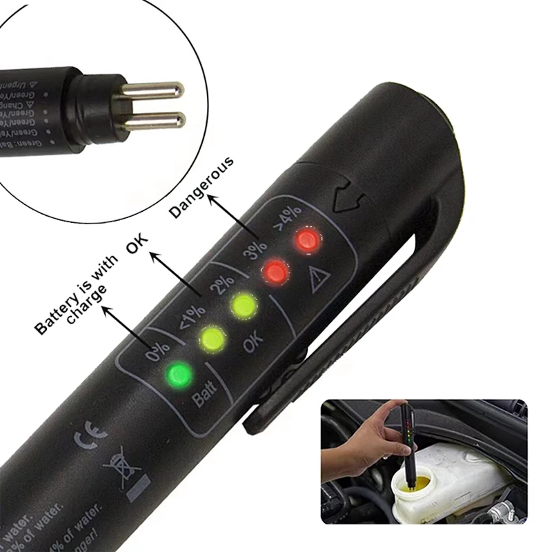 

Auto Liquid Diagnostic Tools Testing Brake Fluid Tester Oil Pen for DOT 3/DOT 45 LED Accurate Electronic PenCar Accessories