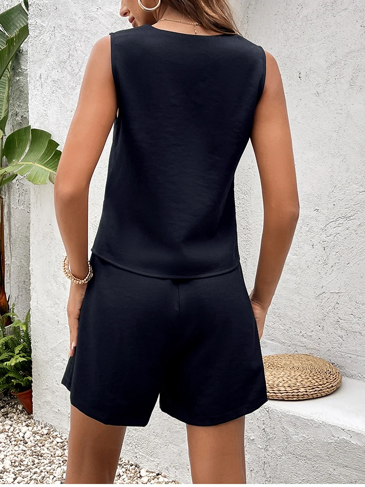 NewAsia женская однобортная футболка с v-образным вырезом майка прямые короткие