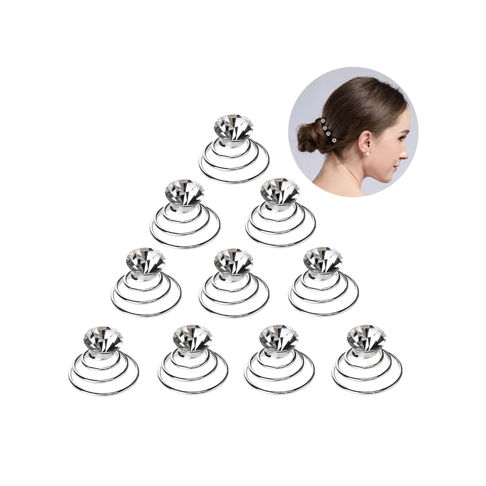 

Hair Spiralclips Coil Swirl Forrhinestones Accessoriespin Bun Women Spirals Wedding Tools Styles Rhinestone Pearl Crystals Stick