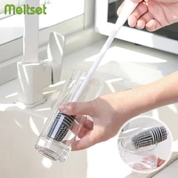 long handle cup brush silicone milk bottle scrubber glass wine cleaner coffee mug cleaning brush kitchen glassware cleaning tool