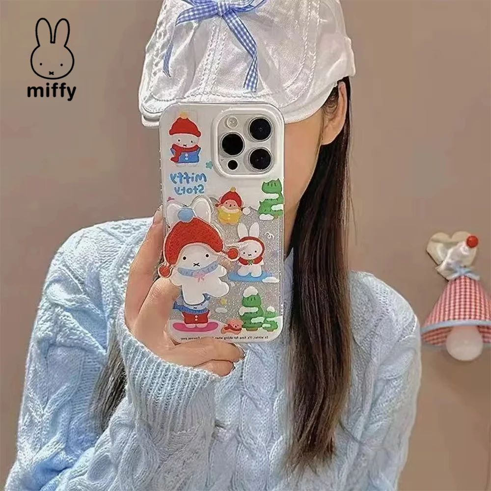 Kawaii Miffy клей для мобильного телефона кронштейн подушки безопасности артефакт с