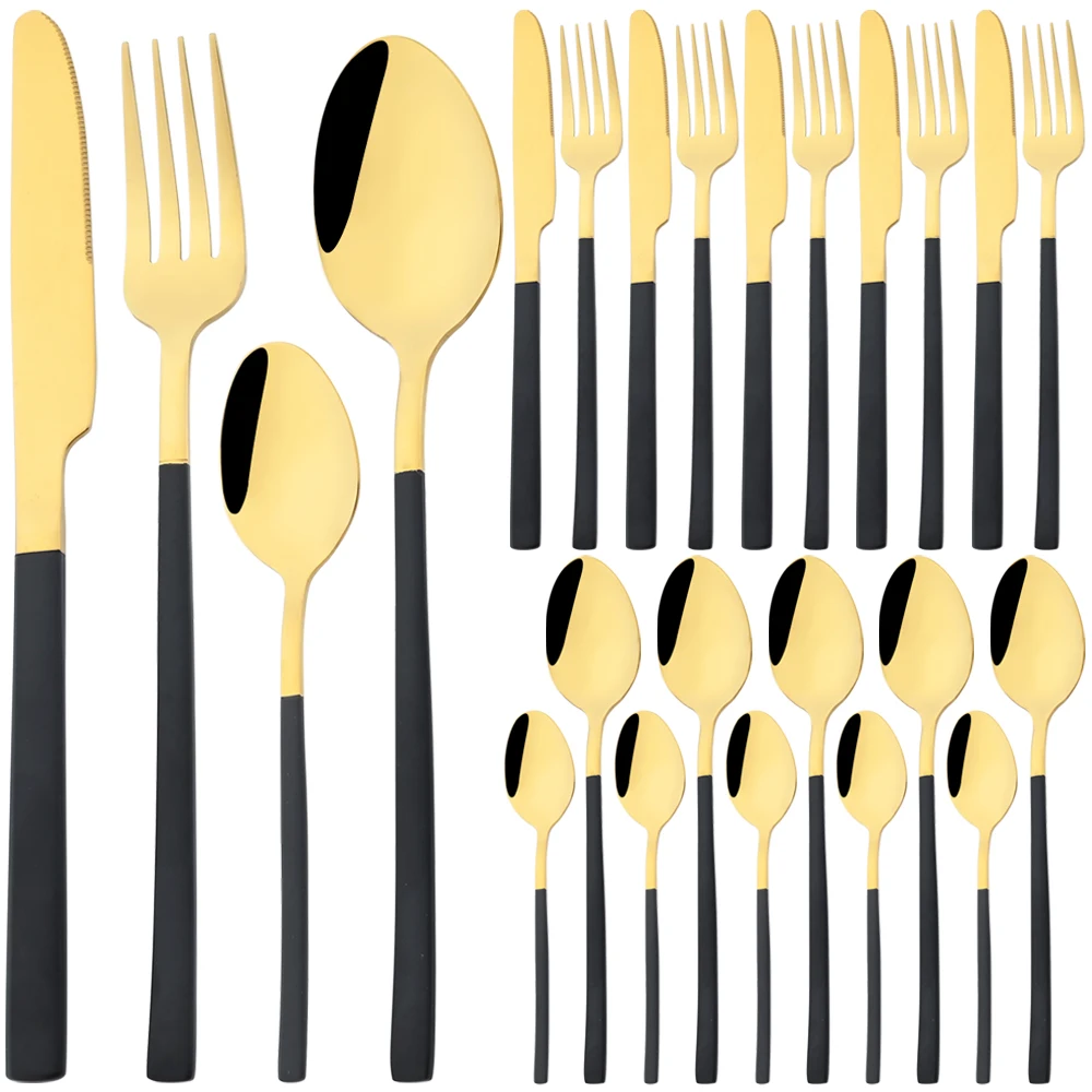 Knife Fork Coffee Spoon Cutlery Set Mirror Stainless Steel T