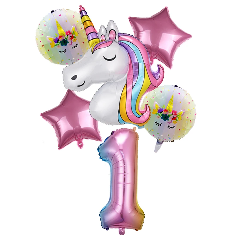 Воздушный шар в виде единорога 6 шт. украшение для дня рождения тематические шары