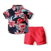 summer kids suits boy printed short sleeve shirt casual shorts set for 1 8 year old boy kids boutique clothing fashion clothes