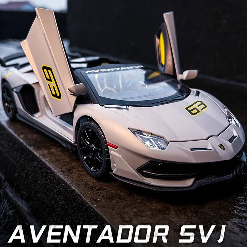 Lamborghini Aventador SVJ супер модель автомобиля литой под давлением масштаб 1/24 со звуком