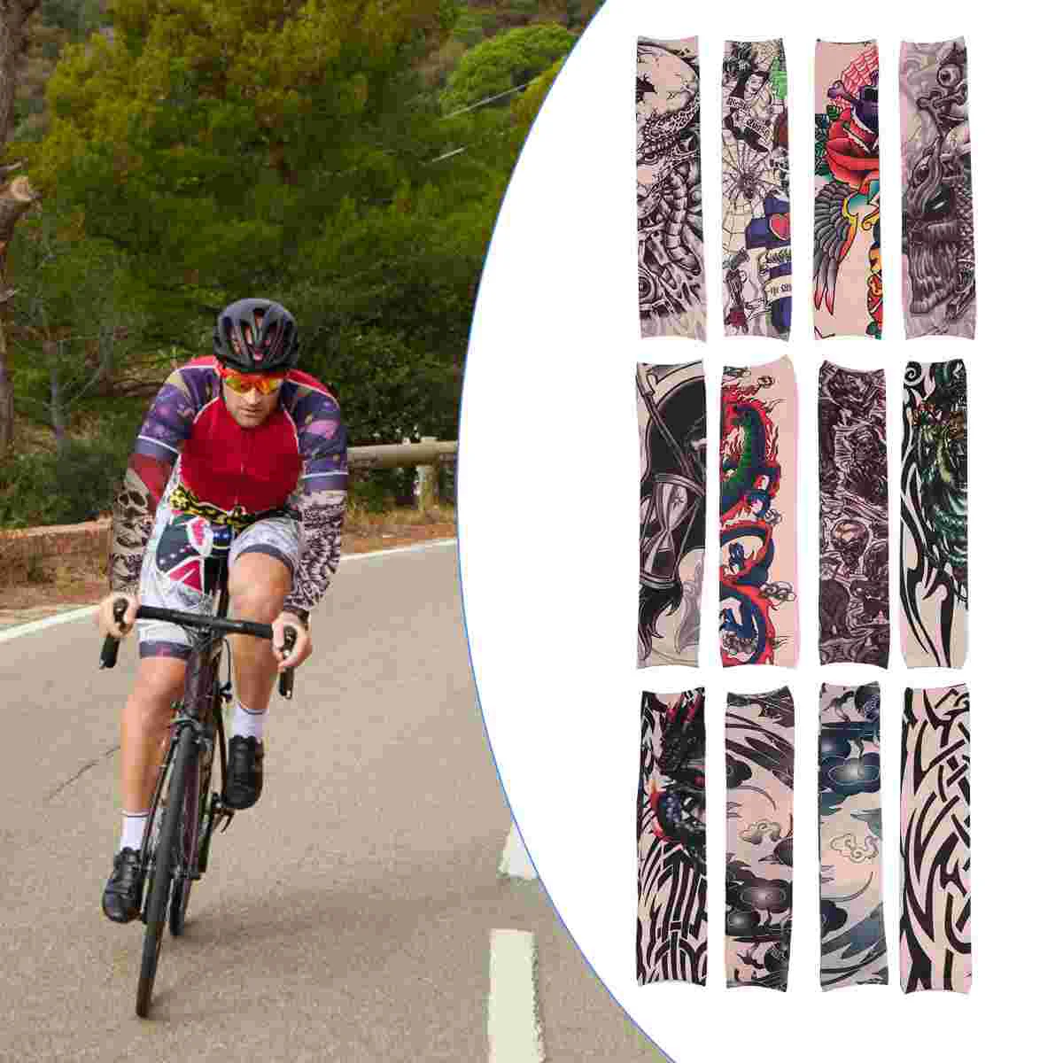 

Flower Arm Tattoo Sleeve Cuff Guard Sleeves Tattoos Riding Men Sports