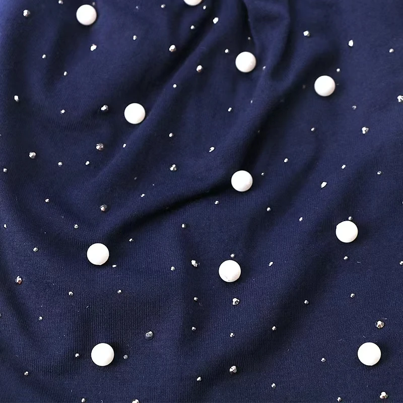 Мягкие хлопковые шапки-бини на осень и весну женские шапки с жемчугом для девочек