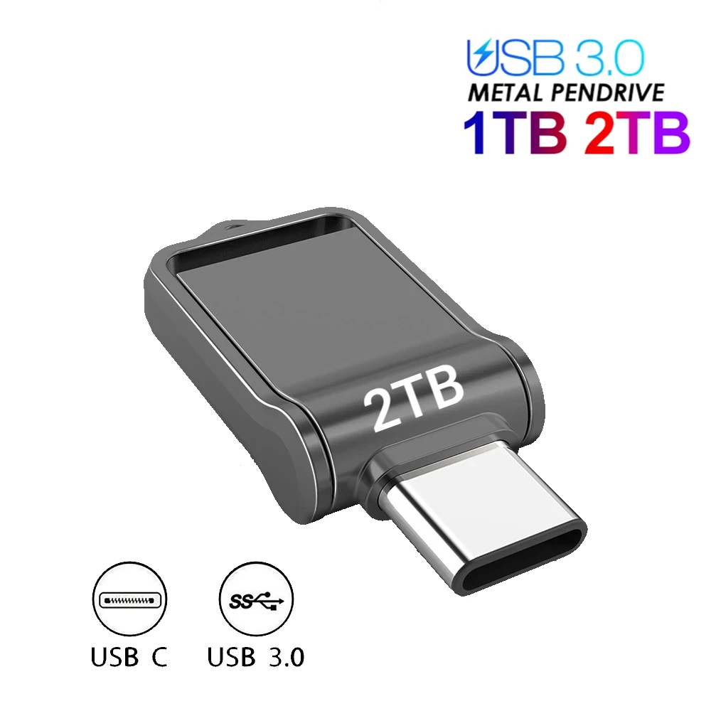 

Металлический USB 3.0 флэш-накопитель, USB C порт, высокая скорость, 1 ТБ, U-диск, мини Водонепроницаемый флэш-накопитель, флэш-карта памяти для телефона, ПК, MacBook