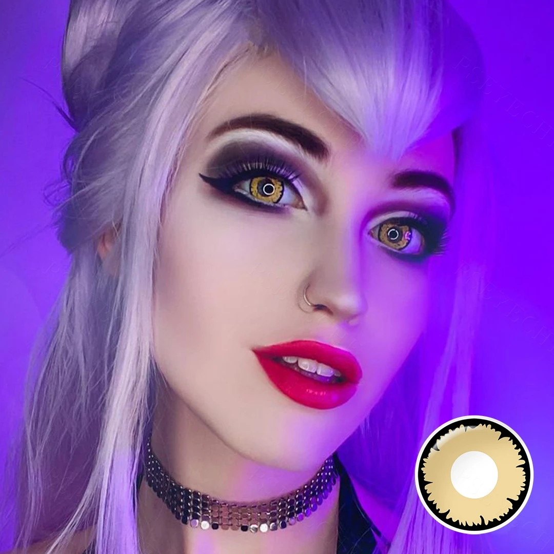 Pseyeche глаза вампира контактные линзы для Хэллоуина 1 пара в форме ящерицы год