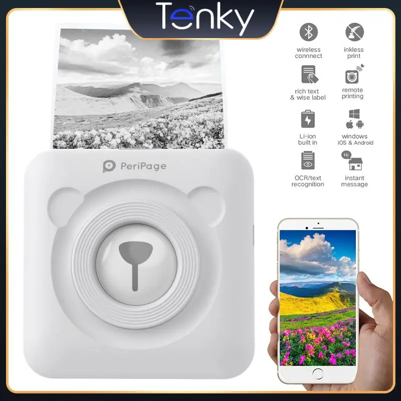 

Portable Smart Photo Mini Printer Thermal Printer Label Memo Receipt Instant Sticker Small Picture Printer bluetooth-compatible