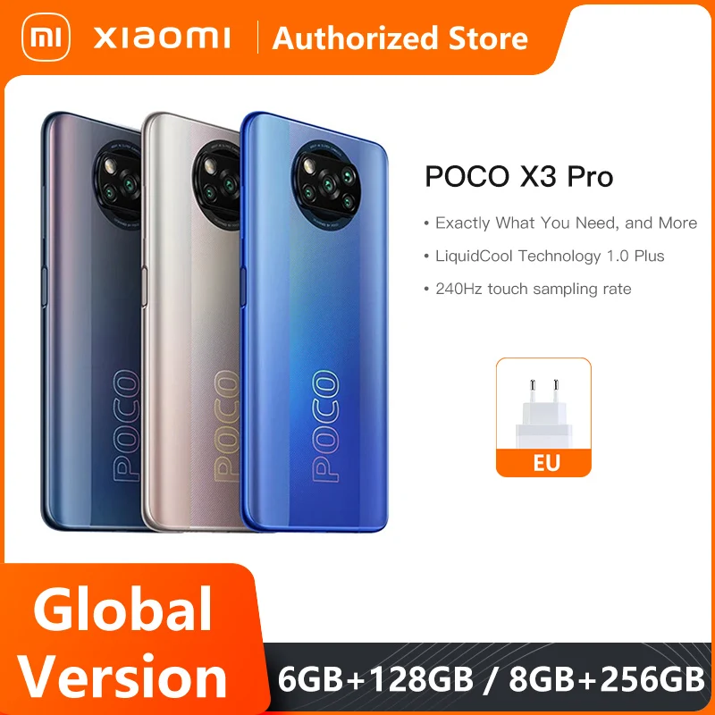 

Global Version POCO X3 Pro 8GB 256GB Smartphone Snapdragon 860 6.67” 120Hz 33W Fast Charge AI Camera 5160mAh Officail Version