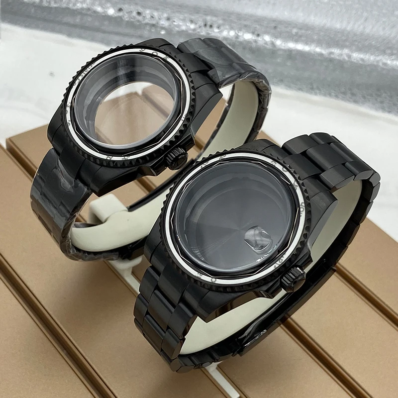 Черный циферблат 40 мм Фотоэлементы часов 20 запчасти для браслетов Seiko Nh35 Nh34 Nh36 Nh38