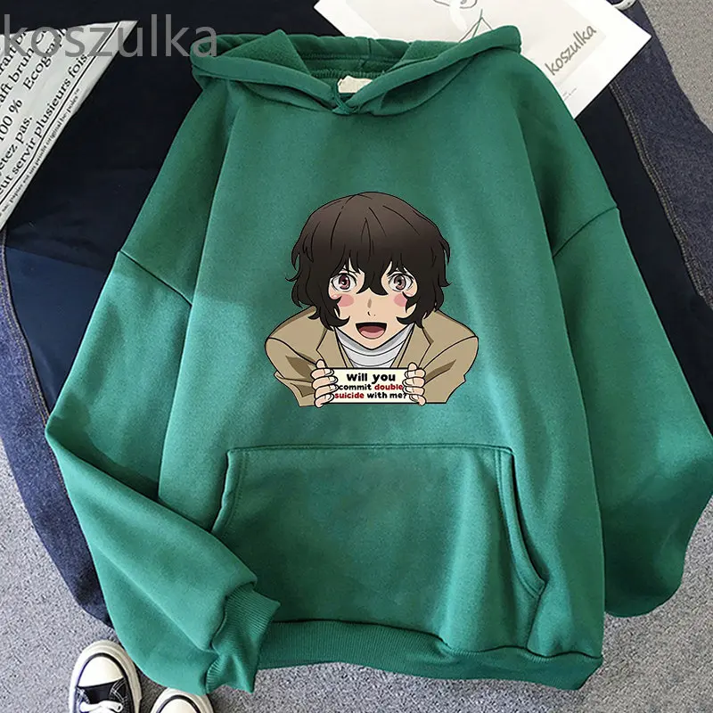 2024 толстовки с капюшоном в стиле аниме Bungo Stray Dogs крутой пуловер рисунком Дазай