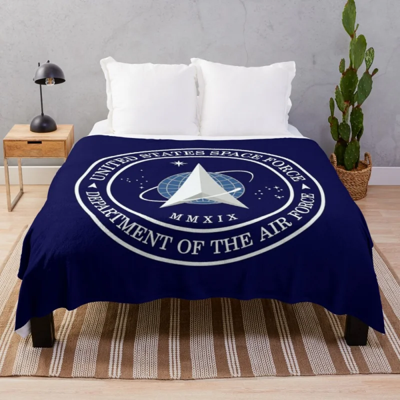 

United States Space Force USSF Official Logo Emblem Throw Blanket Decorative Blankets Quilt Blanket Thermal Blanket