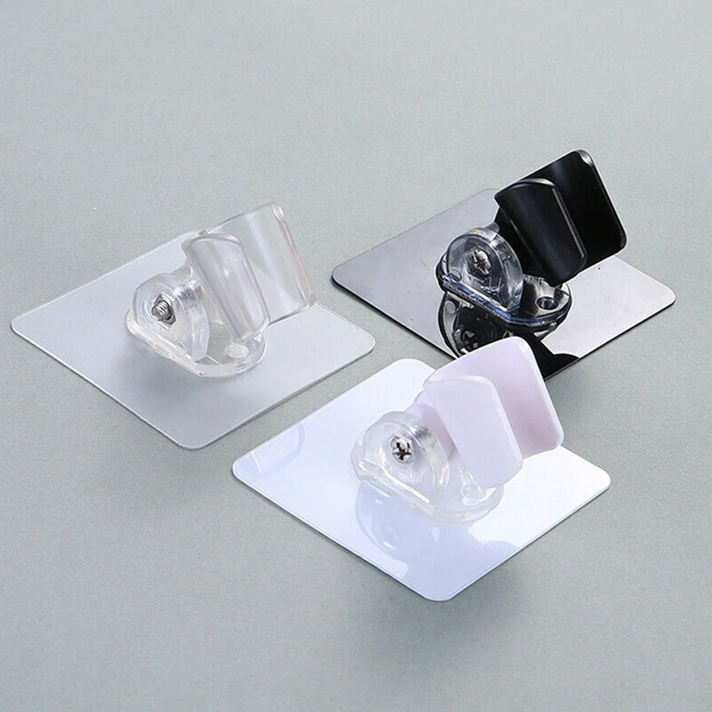 

1Pcs Shower Head Holder Bathroom Wall Mount Bracket Self-adhesi ABS&PC 7.2*7.2cm Bathroom Fixture Stick Solid Adjustable