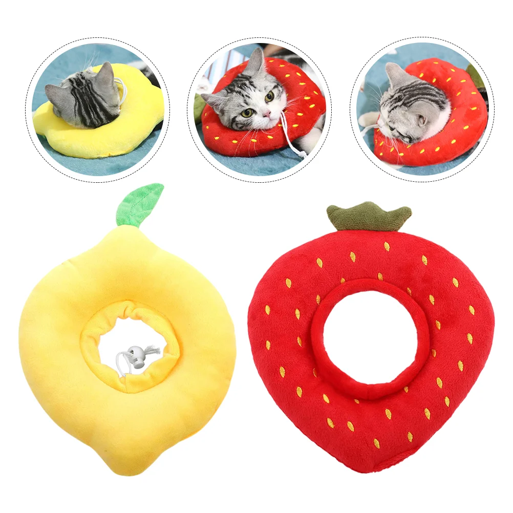 

Collar Cat Cone Pet Recovery Elizabethan Adjustable Neck Pillow Surgery Cones Stress Protector Collars Wound Strawberry Puppy