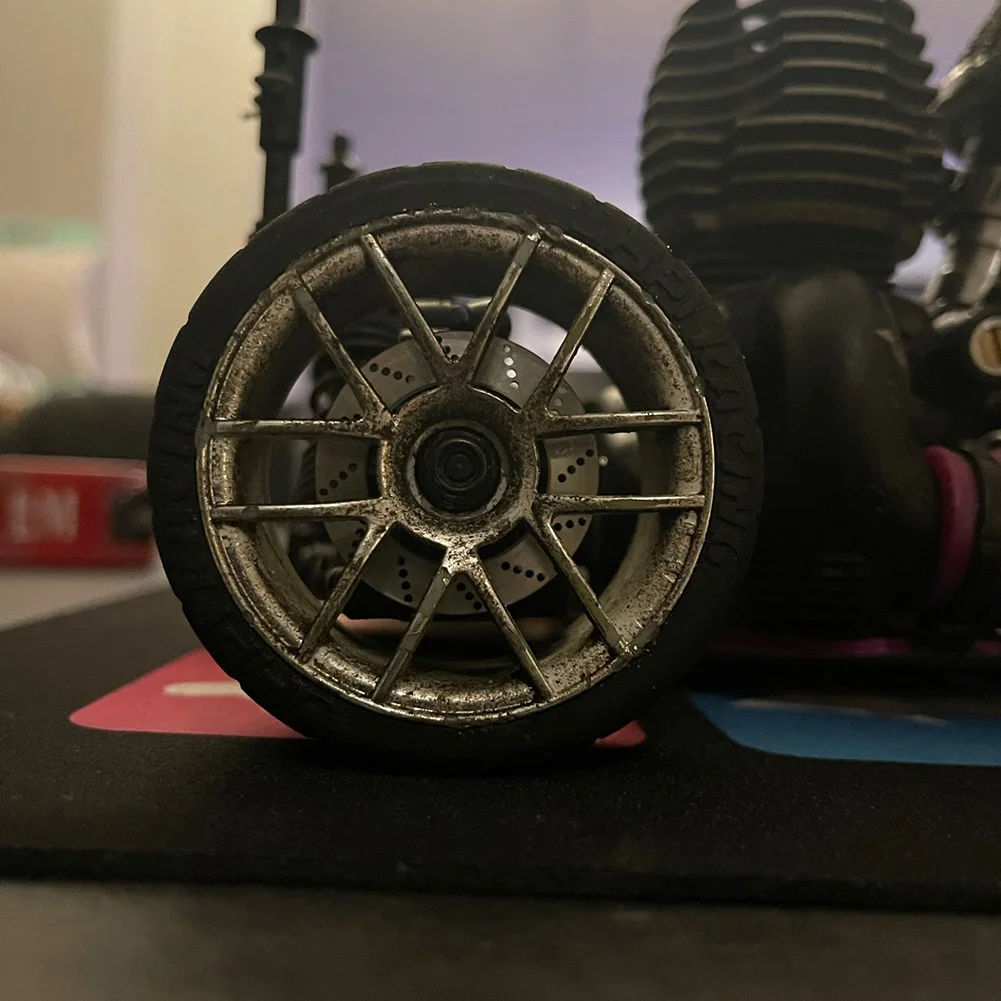 

4 шт. металлический тормозной диск колесный обод металлический шестигранный адаптер 12 мм для 1/10 Sakura D4 On-Road Racing RC Car Parts, серебристый