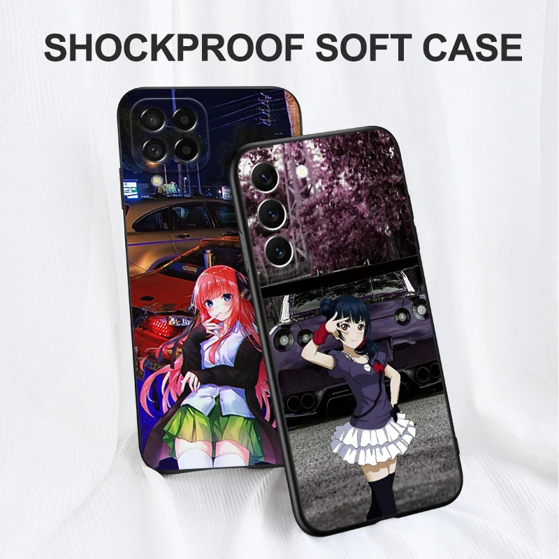 Черный чехол из ТПУ для Samsung Galaxy A03 SM-A035 Core A03S A13 A23 LTE A33 A53 A73 4G 5G Jdm аниме girl
