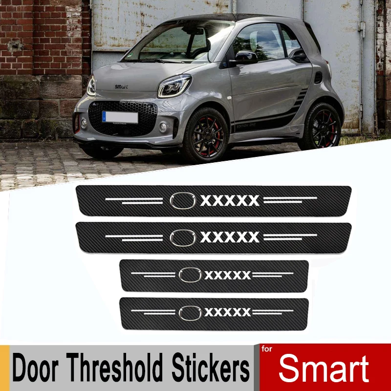 

4 шт., наклейка из углеродного волокна на порог двери автомобиля fortwo forfour 453 451 450 SMTCT08