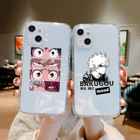 my hero academia deku bakugou boku phone case transparent for iphone 11 12 13 mini pro xs max 8 7 6 6s plus x 5s se xr 2020