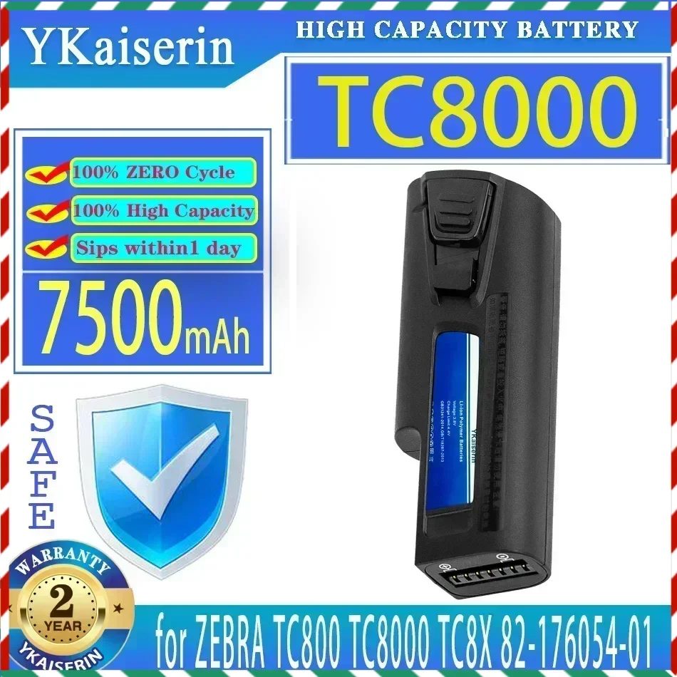 Сменный аккумулятор YKaiserin 7500 мАч для ZEBRA TC800 TC8000 TC8X 82- 176054 -01 Цифровые батареи