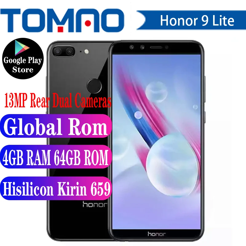 Смартфон Honor 9 Lite глобальная версия 3 ГБ 4 ОЗУ 32 Гб 64 ПЗУ аккумулятор 5 65 дюйма 3000 мАч