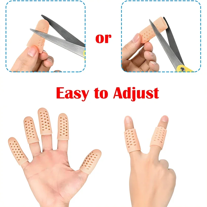 10 шт. силиконовая защита для пальцев мягкие дышащие гелевые напальчники