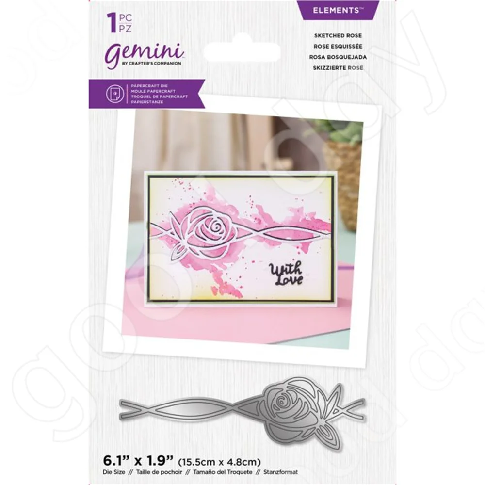 

New Arrival Sketched Rose Metal Cutting Dies Scrapbook Diary Decoration Embossing Template Diy Greeting Card Handmade Hot Sale
