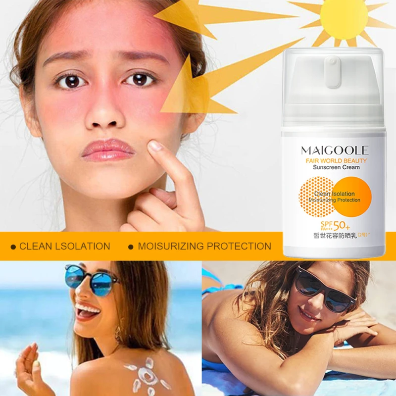 

Sunscreen Moisturizing Isolating Cream SPF50+ Long-Effect Repairing Whitening Isolating Ultraviolet Soothing Skin Care 50ml