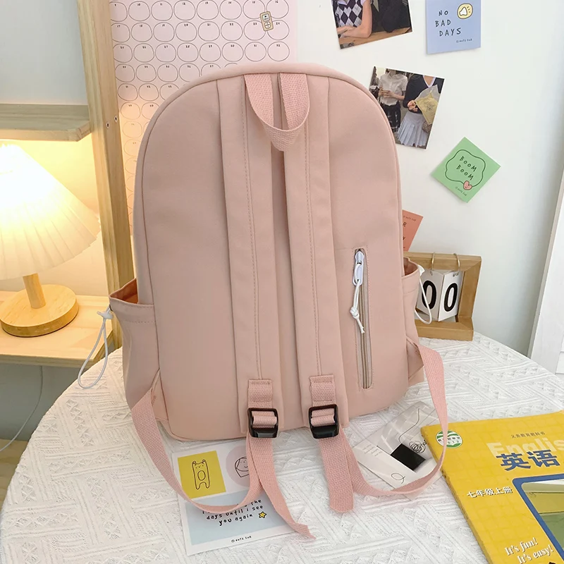 White Backpack Anti Theft Woman School Bag Ladies Nylon Bookbag Casual Female Waterproof Backpacks Girls Student Travel Rucksack