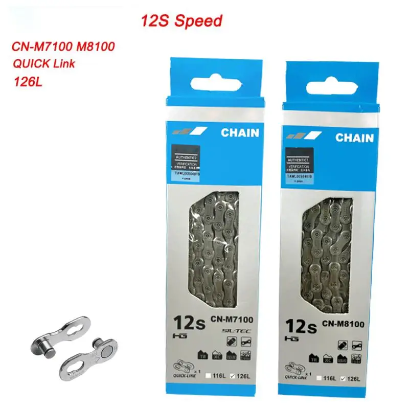 

For SHIMANO DEROE SLX XT CN-M7100 M8100 Bike Chain 12-Speed Mountain Bike Bicycle 12v MTB/Road Chains 126L Quick Link