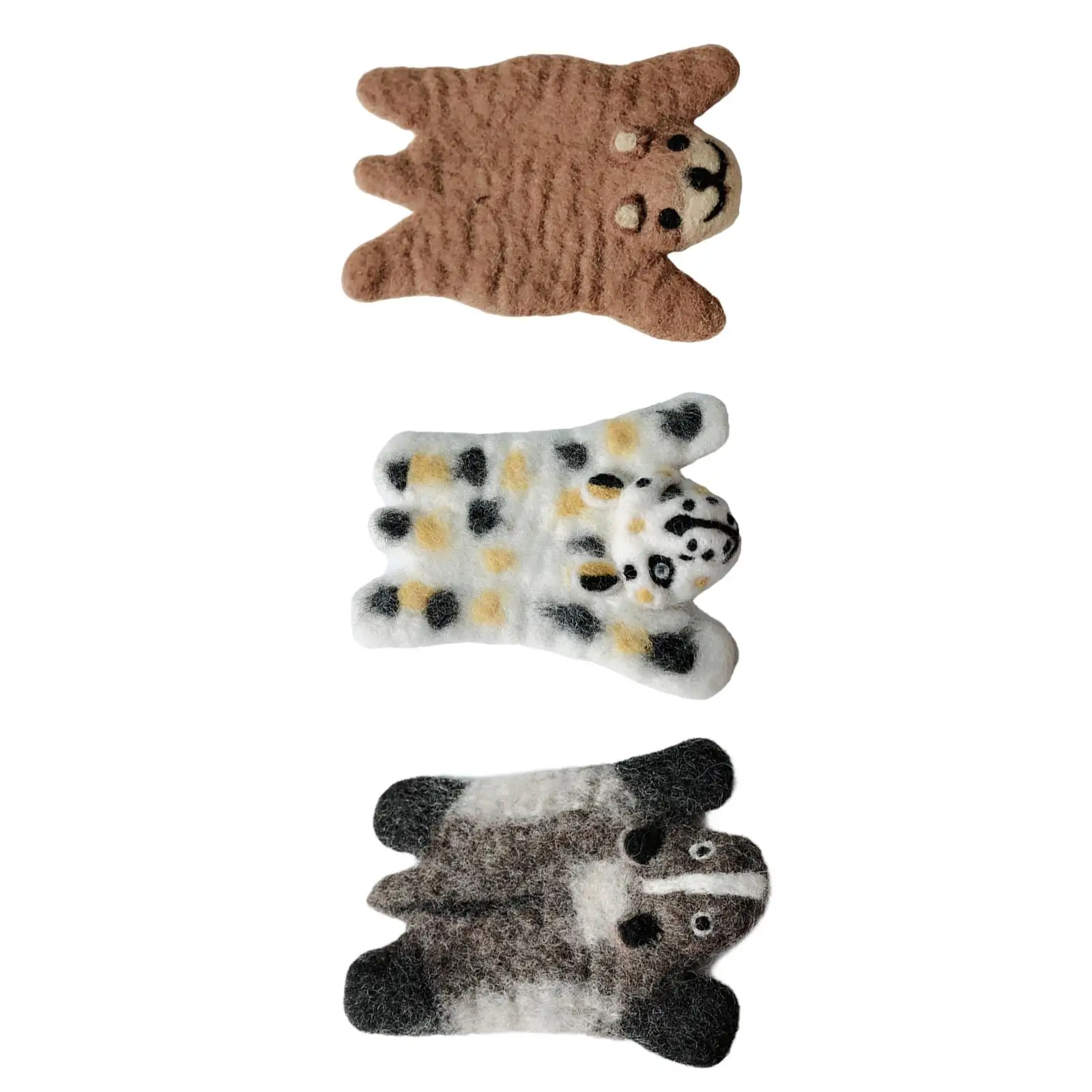 

Animal Wool Felt Coaster Cartoon Washable Absorbing Table Mat Placemat Lie Down Wool Felt Coaster for Drinks Decoration Ornament