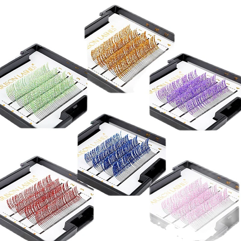 

Colorful Glitter Eyelash Extension 4 Rows Professional Individual Makeup Lashes Professional Individual Makeup Lashes Supplies