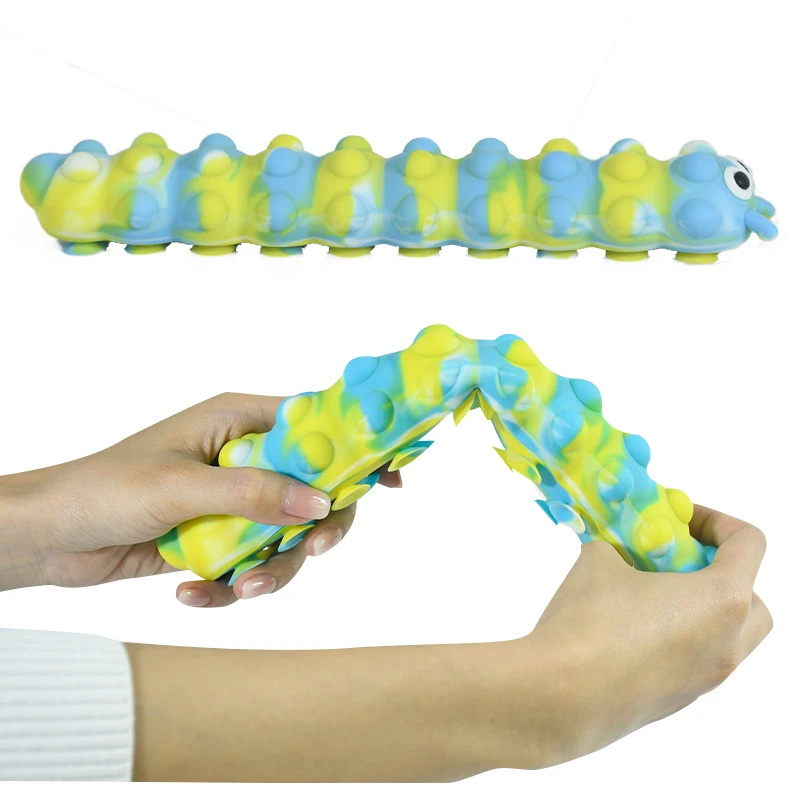 

Squishy Toy Pinch Squeeze Toy Fidget Toy Caterpillar Decompression Sucker Bubble Ball Vent Glowing Office Decompression Artifact