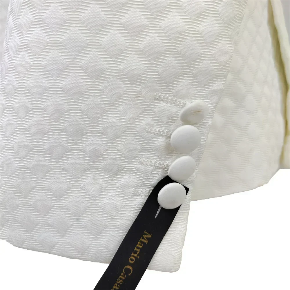 2024 белый мужской костюм в клетку комплект из 3 предметов лучший свадебный костюмы