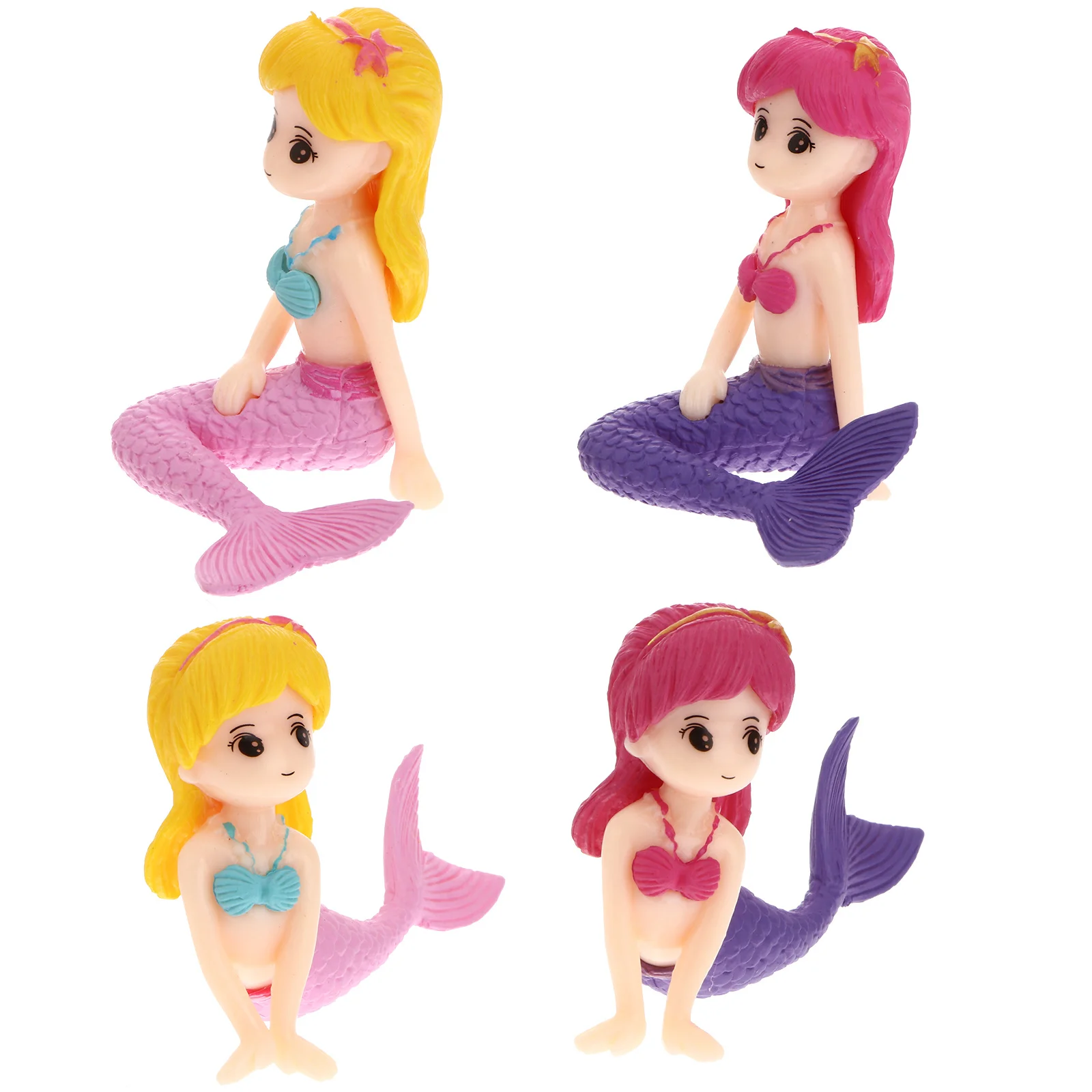 

8pcs Cake Decorating Aquarium Decor Sandbox Statue Cupcake Topper