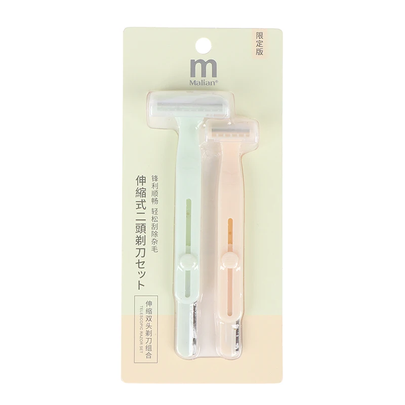 

2 Pcs 2 In 1 Women Facial Face Razor Eyebrow Trimmers Portable Shave Eyebrow Trim