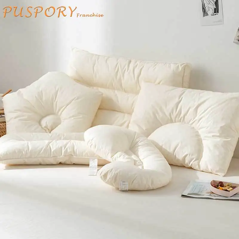 

High Quality Non-Printed Baby Pillow Cotton Solid Colors Children Pillows Washable Japanese Style Newborn New Bedding Wholesale