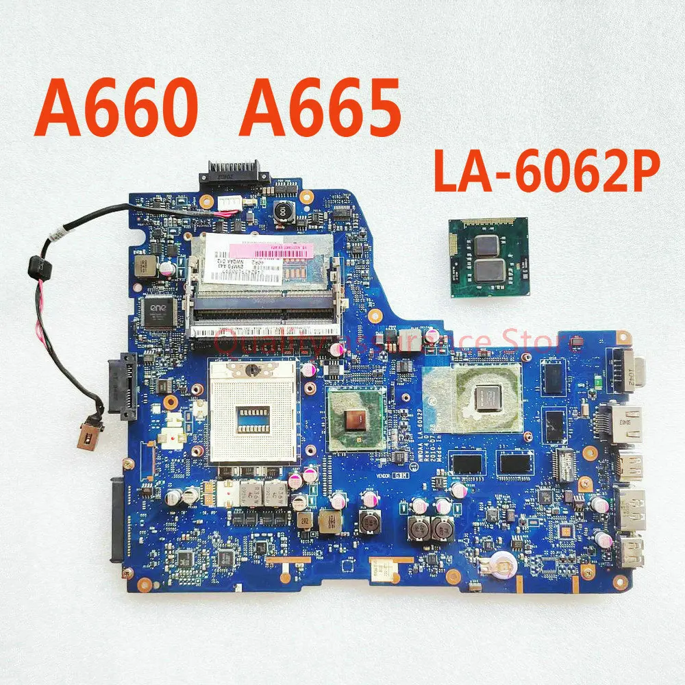 Материнская плата для ноутбука Toshiba Satellite A660 A665 LA-6062P K000104390 NWQAA LA-6062P материнская плата HM55 DDR3