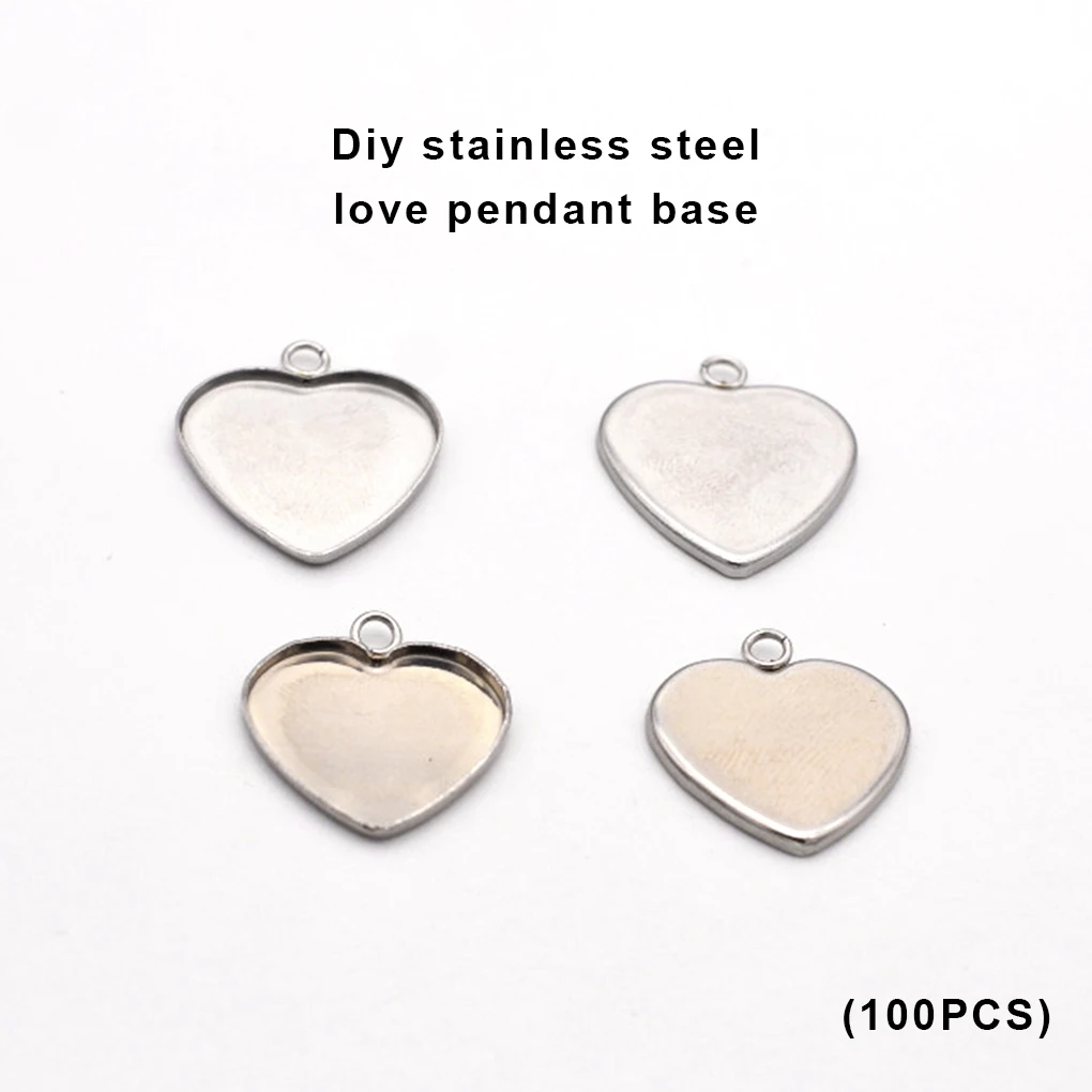 

100Pcs Pendant Shape Setting Trays Pendants Stainless Romantic All-Match Cinnabar Leisure Casual Women Accessories