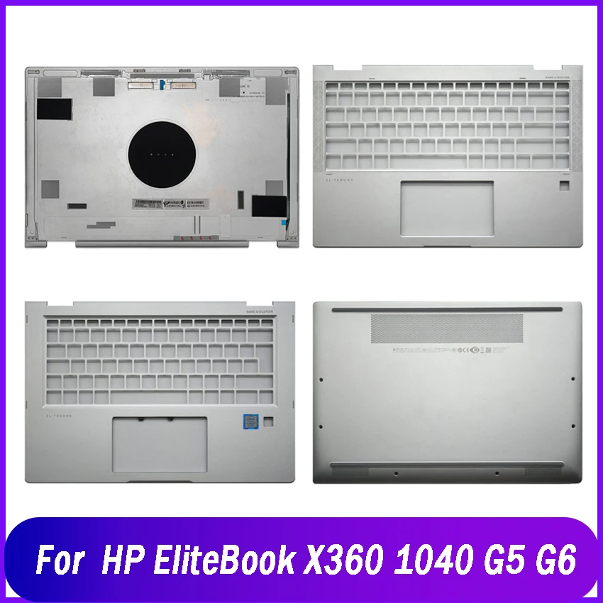 

New Laptop LCD Back Cover / Palmrest / Bottom Base Top Upper Case A C D Shell For HP EliteBook X360 1040 G5 G6 Silver Rear Lid