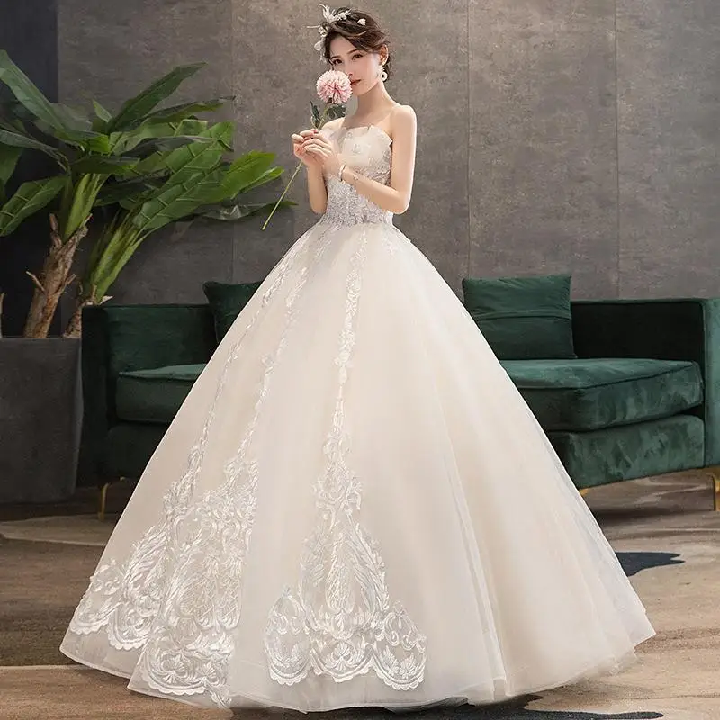 

2022 New Bride Qidi Champagne Color Bra Foreign Trade Prom Dress Dream Star Wholesale Wedding Dress Boho Mermaid Wedding Dresses