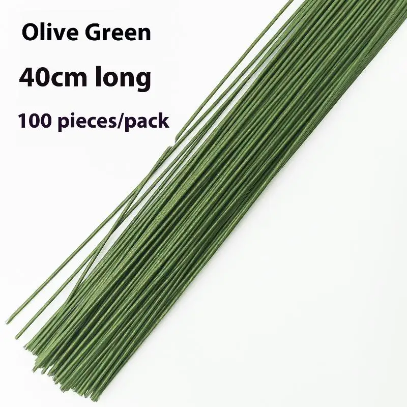 

Искусственные зеленые цветочные стебли 40 см, 100 шт