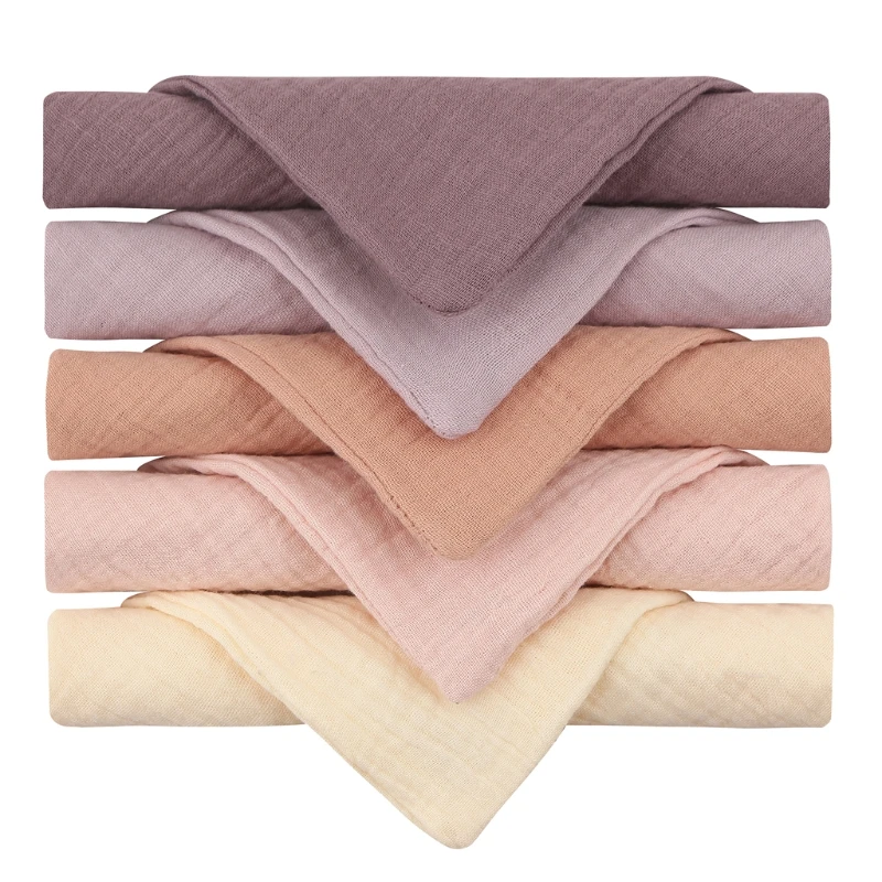 5PCS Soft Absorbent Gauze Cotton Baby Burp Cloth Wipe Face Cloths Saliva Towel