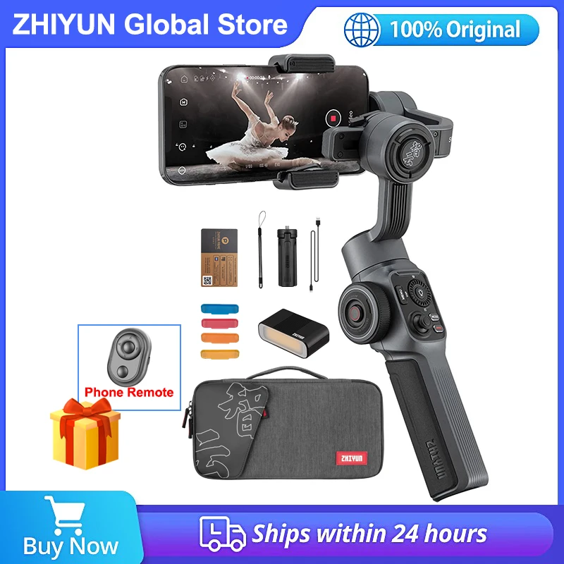 Купи Zhiyun Smooth 5 3-Axis Anti Shake Stabilizer Handheld Gimbal for Smartphone iPhone 13 Pro Max 12 11 Xiaomi Samsung Huawei за 8,836 рублей в магазине AliExpress