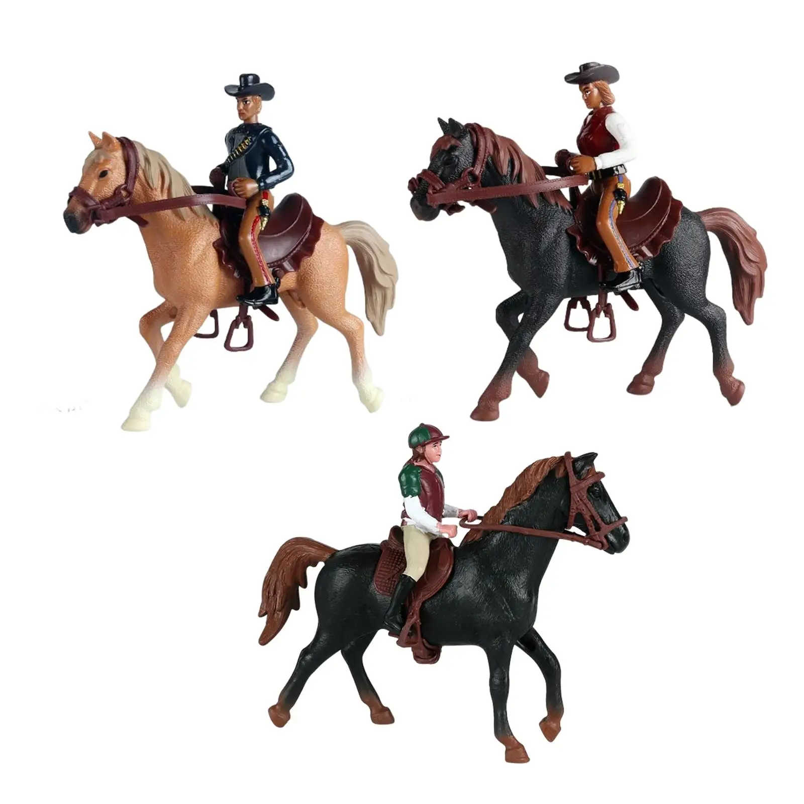 

Realistic Horse Toys Figurines Action Figure Horseman Figurine Party Decoration for Miniature Scene Microlandscape Layout Decor